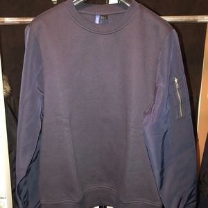 H&M navy blue sweater with polyester sleeves